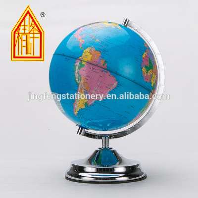 Factory Sale 10 Inch (25cm) PVC World Globe Metal Ruler And Base Geography Globe