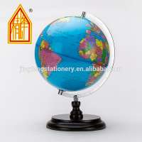 10 Inch (25cm) PVC Globe Wood Base Metal Ruler